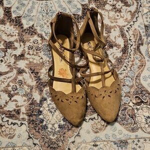 Self Esteem Tan Cut-Out Heels